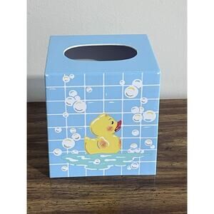 Vintage Nick + Nora Home Rubber Ducky Bathroom Tissue Box Cover Holder